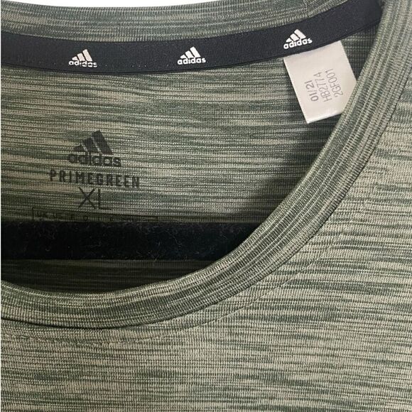 Adidas Primegreen Aeroready Men’s XL Green Short Sleeved Shirt Workout Running - Picture 3 of 4